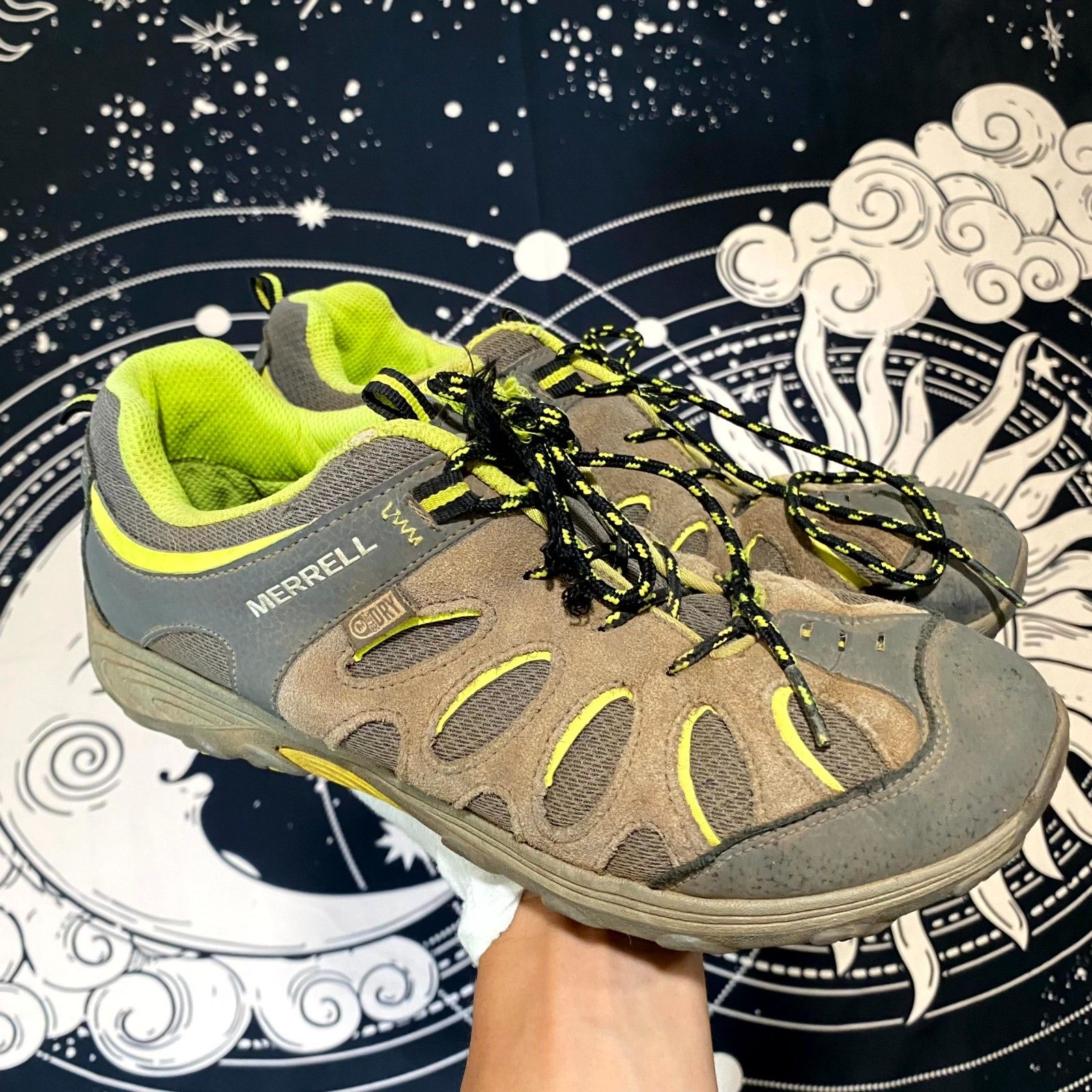 Merrell Chameleon My57093 Athletic Shoes Boys 7 Brown Leather Waterproof Hiking